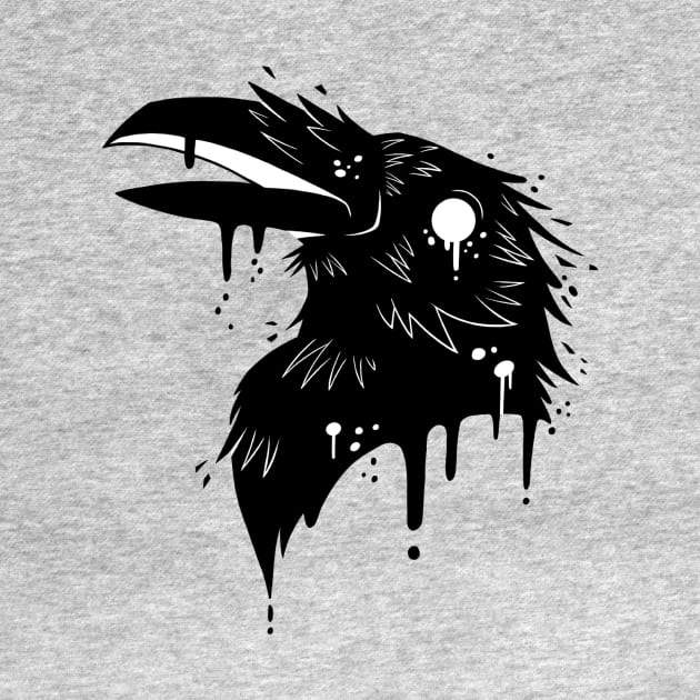 Dripping Paint Crow - Dark by jzanderk